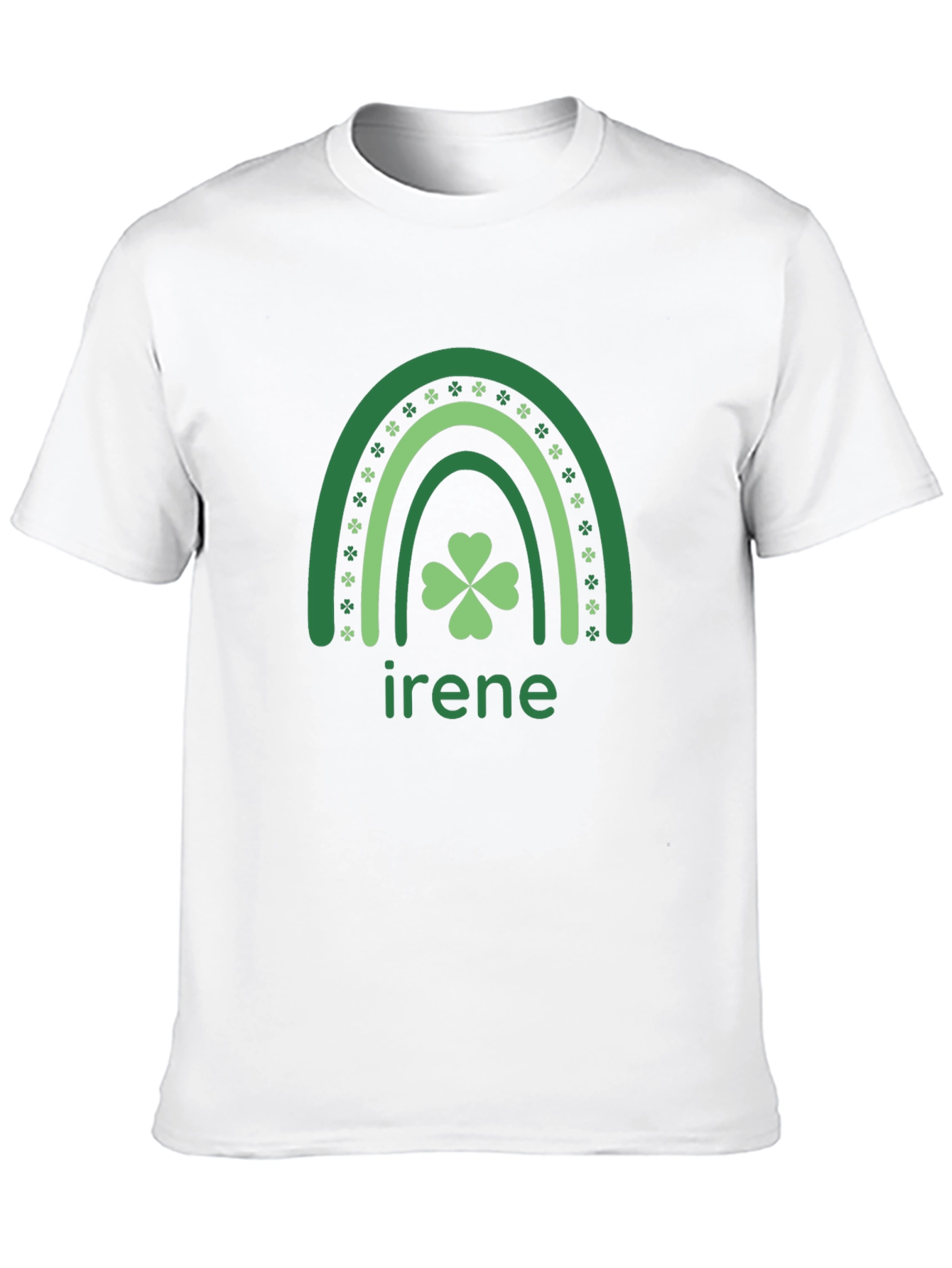 St. Patricks Day Irene Rainbow Shamrock Graphic Tee