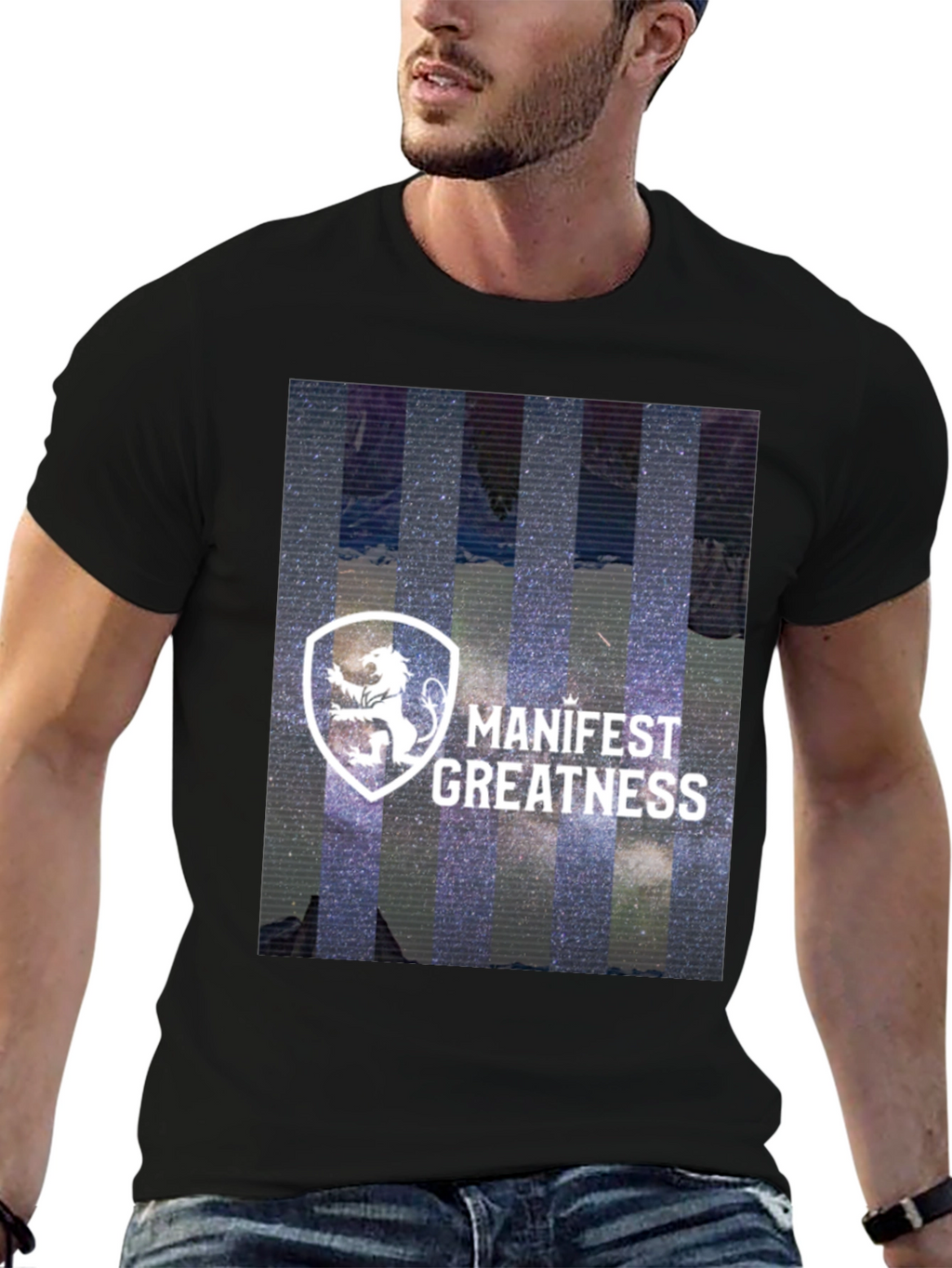 Manifest Greatness Graphic Tee - Modern Black T-Shirt