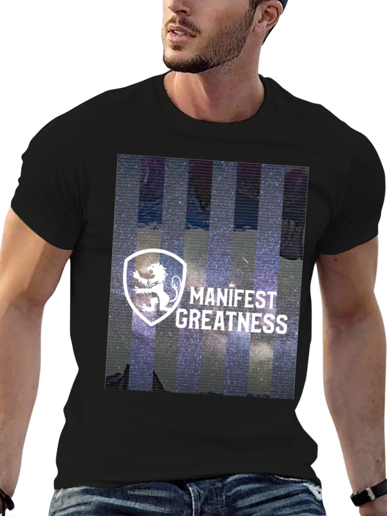 Manifest Greatness Graphic Tee - Modern Black T-Shirt