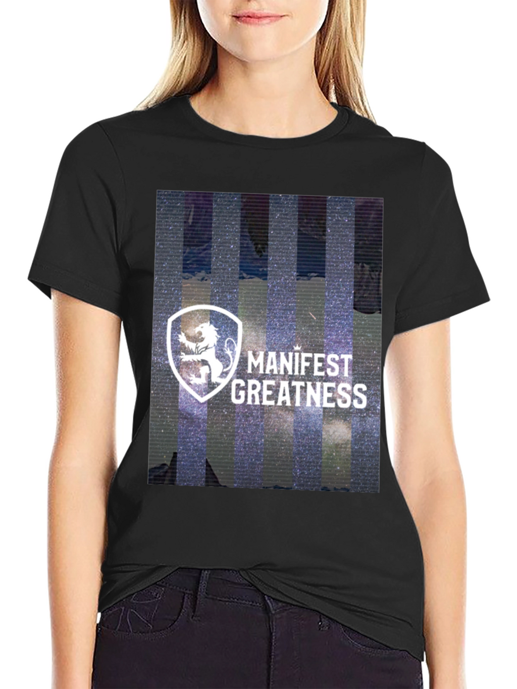 Manifest Greatness Graphic Tee - Modern Black T-Shirt