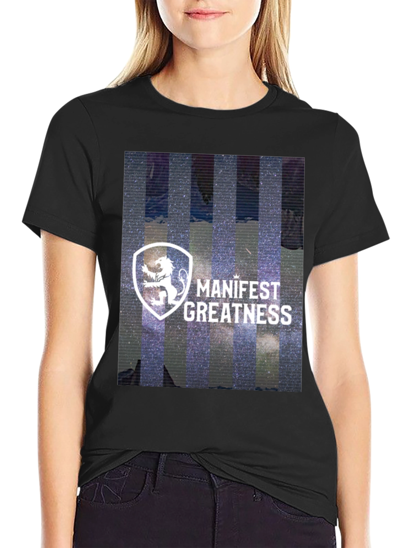 Manifest Greatness Graphic Tee - Modern Black T-Shirt