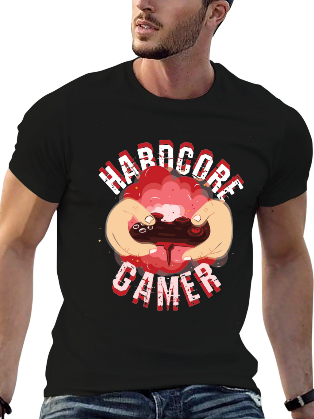 Hardcore Gamer Black T-Shirt