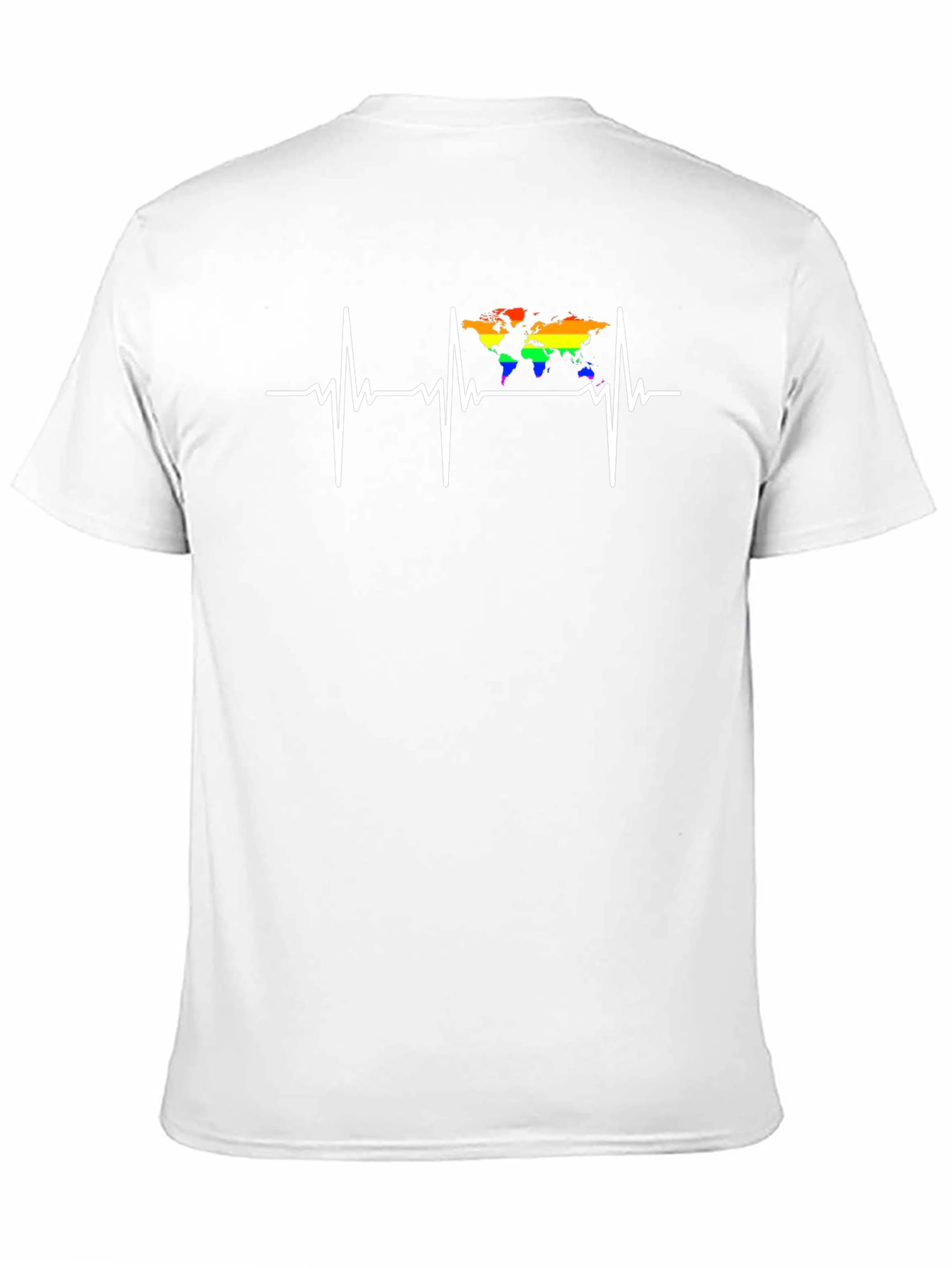 LGBTQ Pride World Map Heartbeat T-Shirt