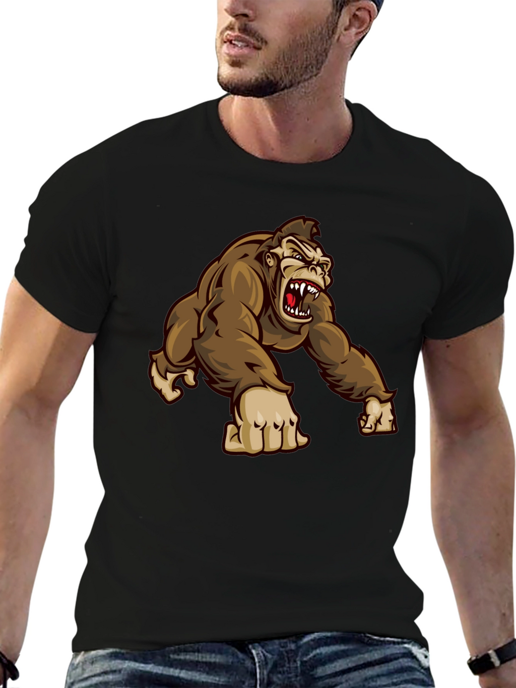 Mens Gorilla Graphic Tee - Black