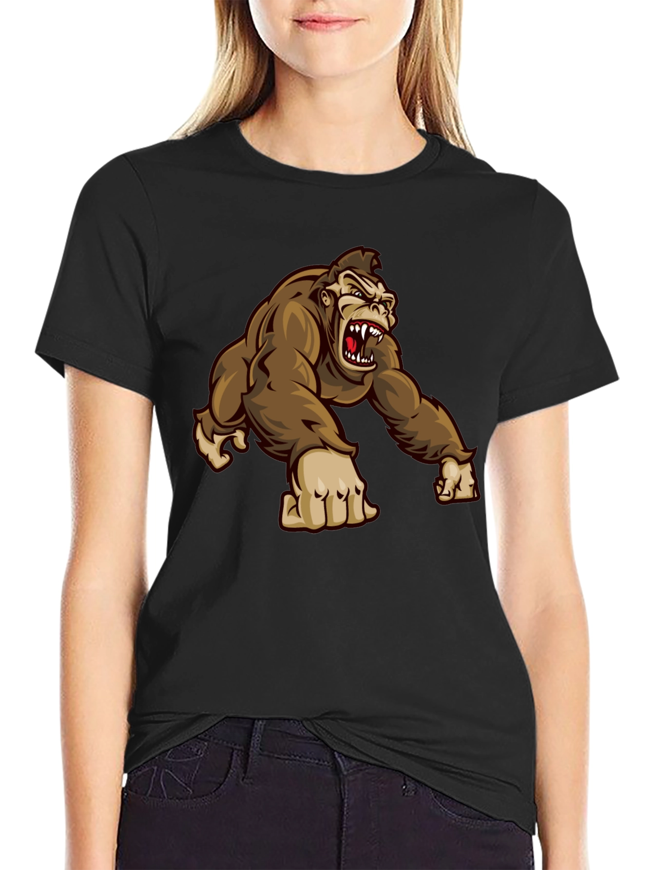 Mens Gorilla Graphic Tee - Black