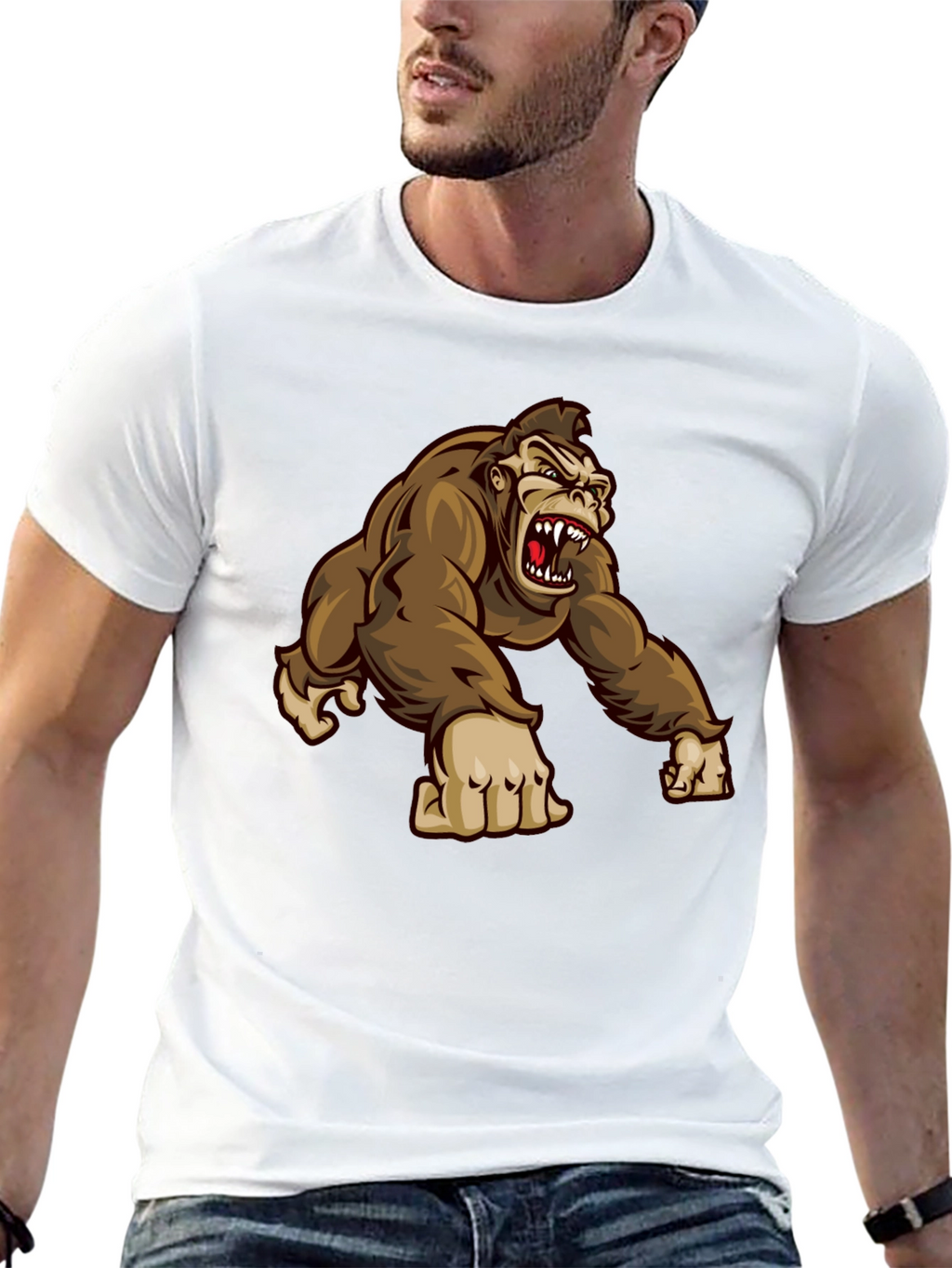 Mens Gorilla Graphic Tee - Black