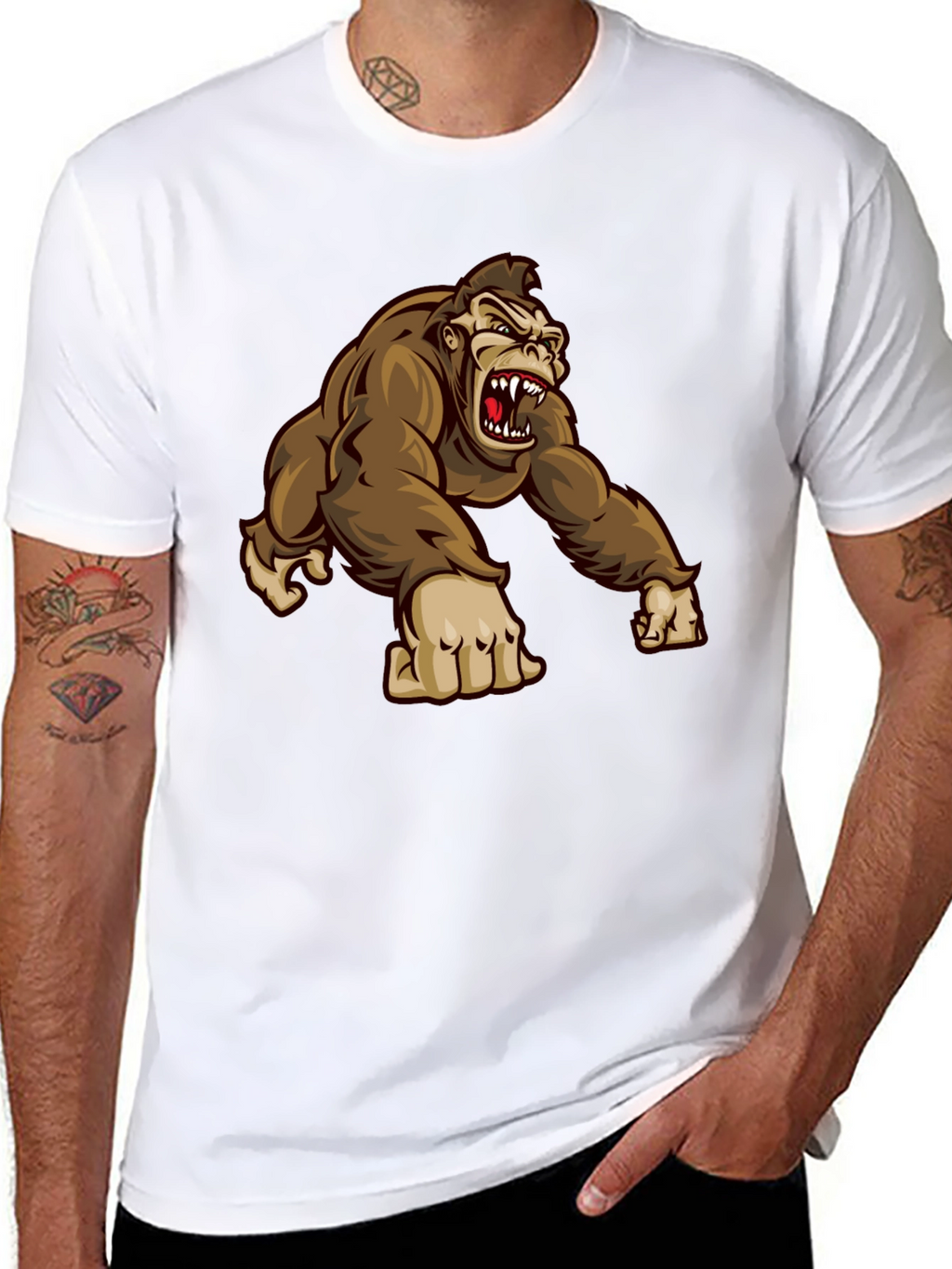 Mens Gorilla Graphic Tee - Black