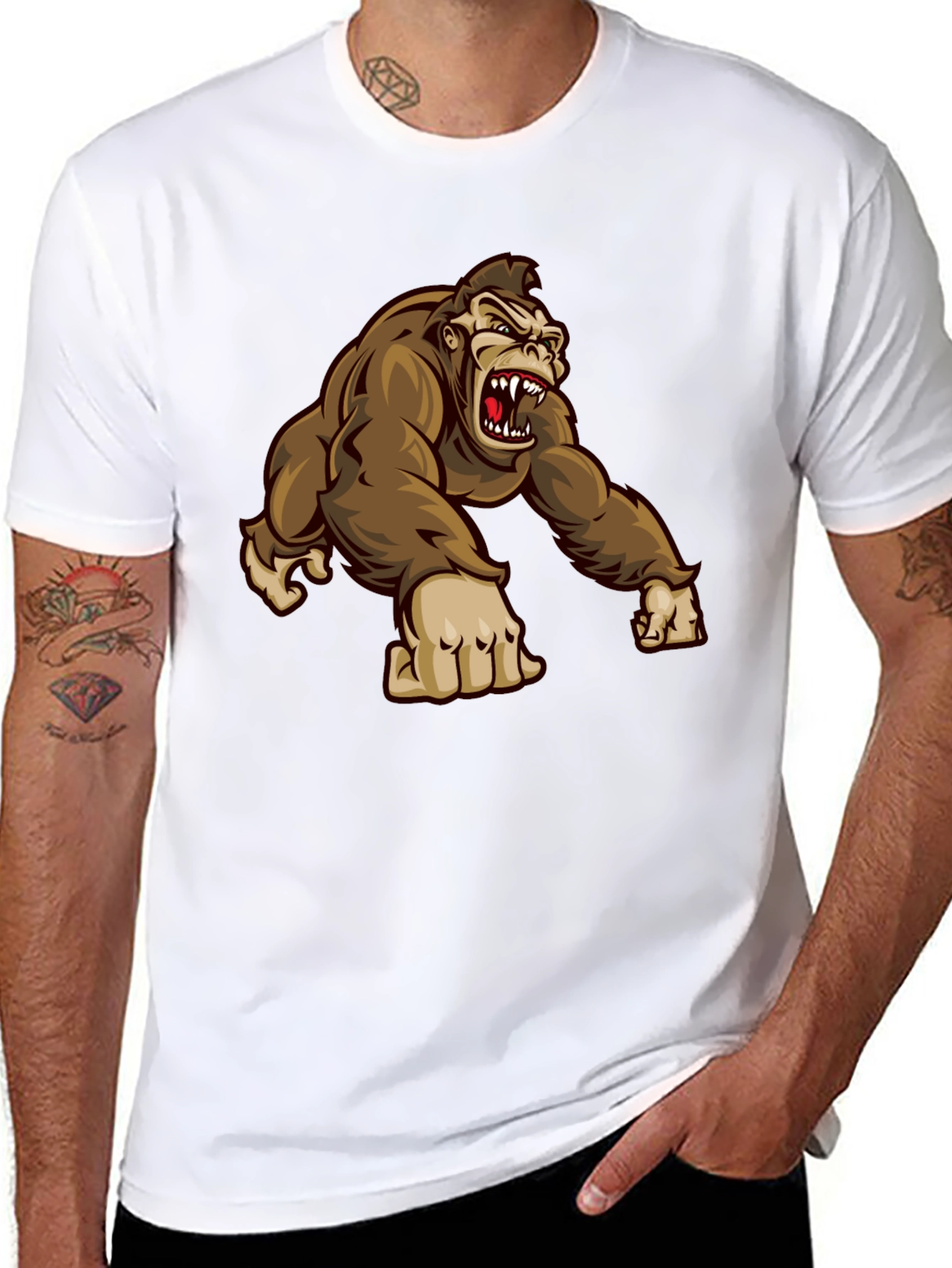 Mens Gorilla Graphic Tee - Black