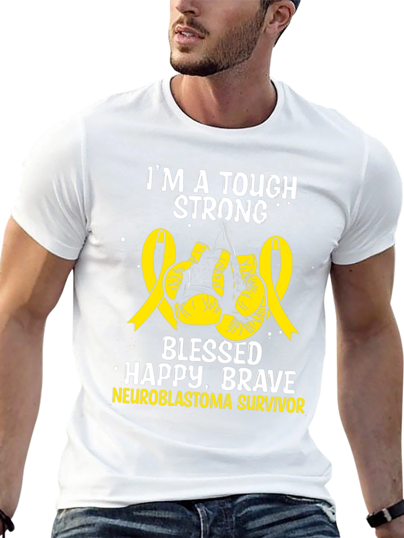 Neuroblastoma Survivor T-Shirt - Tough Strong & Blessed