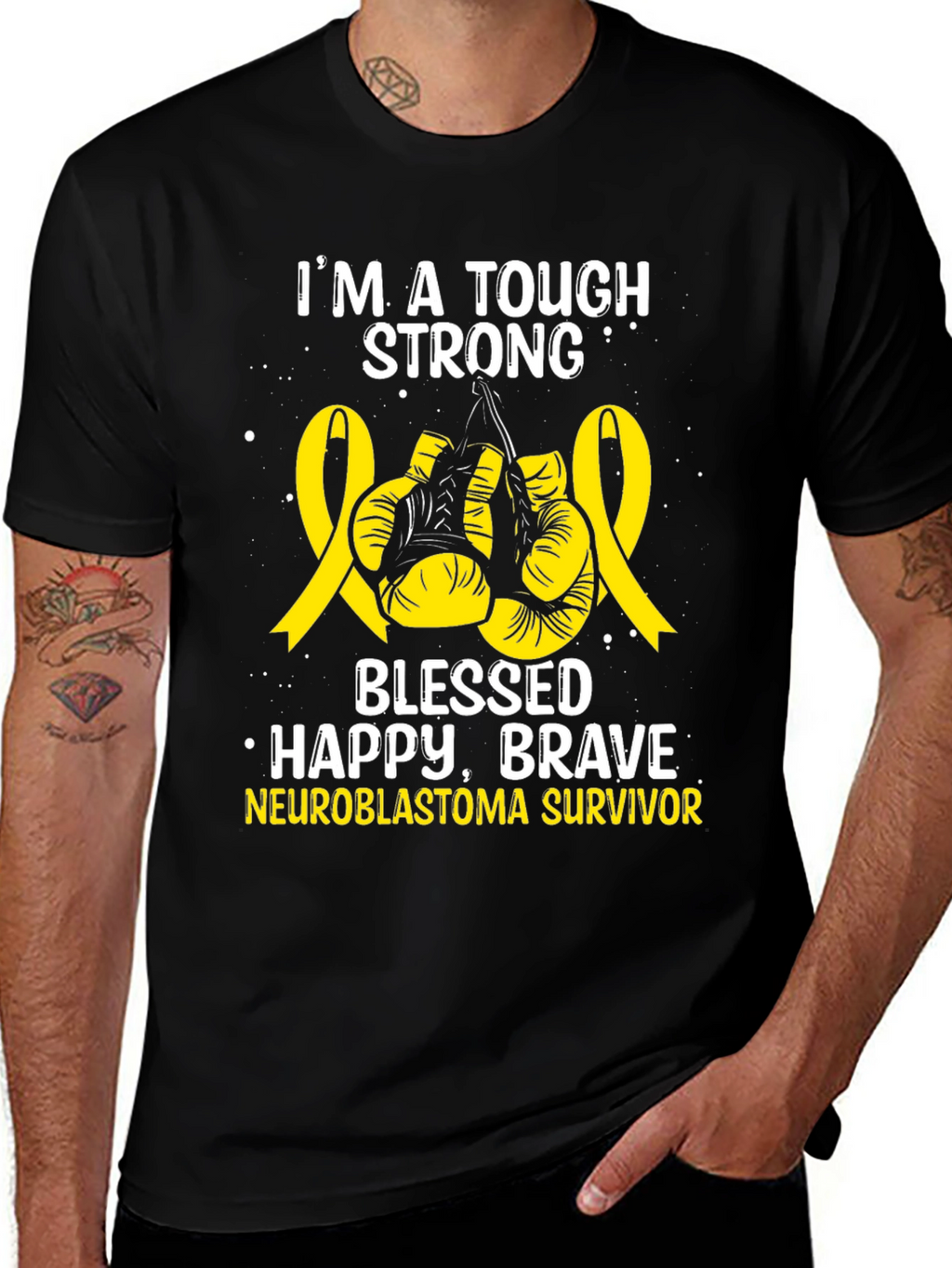 Neuroblastoma Survivor T-Shirt - Tough Strong & Blessed
