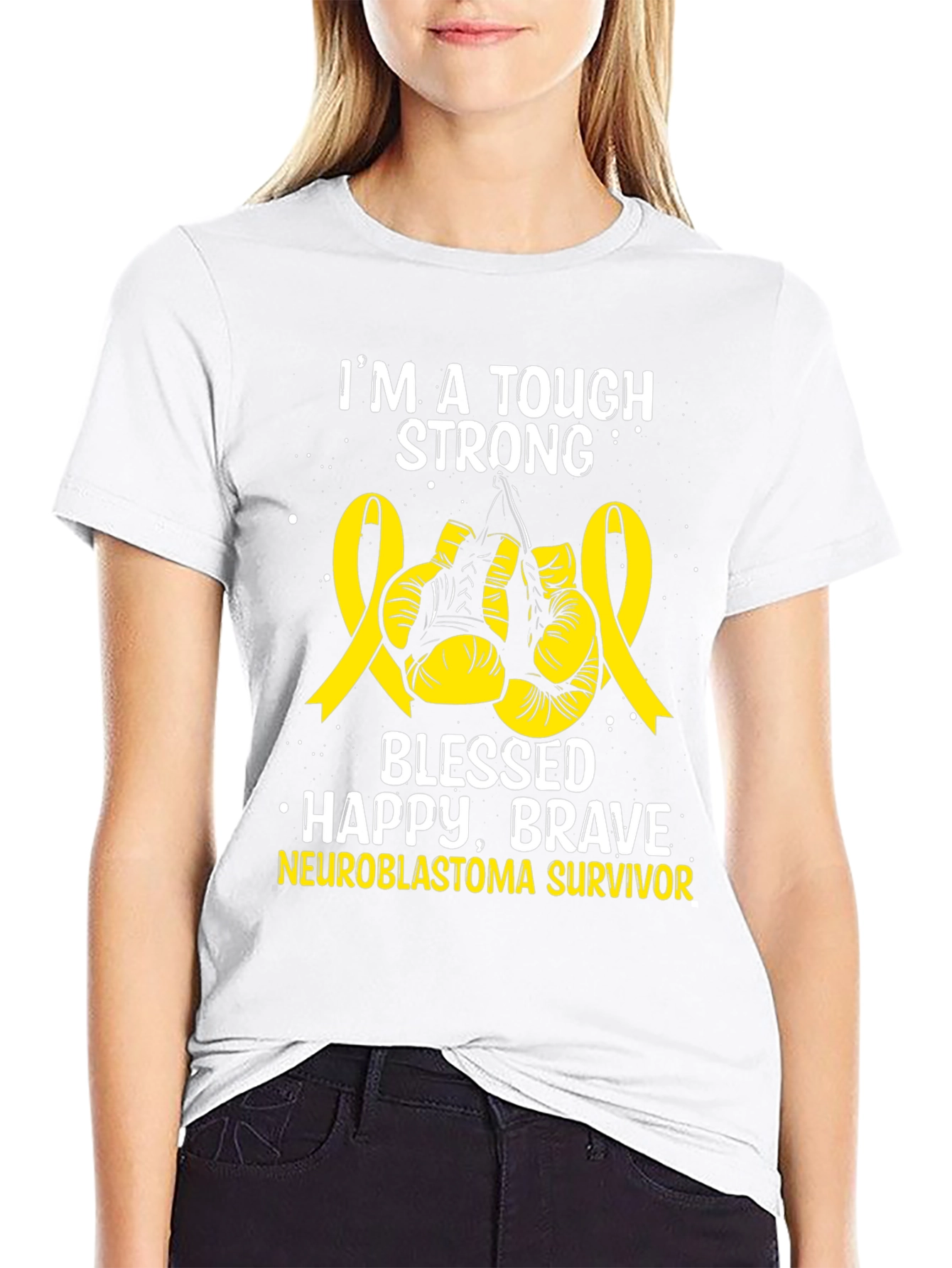 Neuroblastoma Survivor T-Shirt - Tough Strong & Blessed