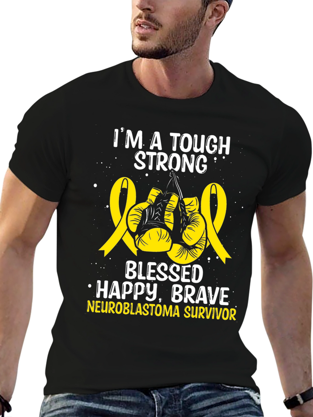 Neuroblastoma Survivor T-Shirt - Tough Strong & Blessed