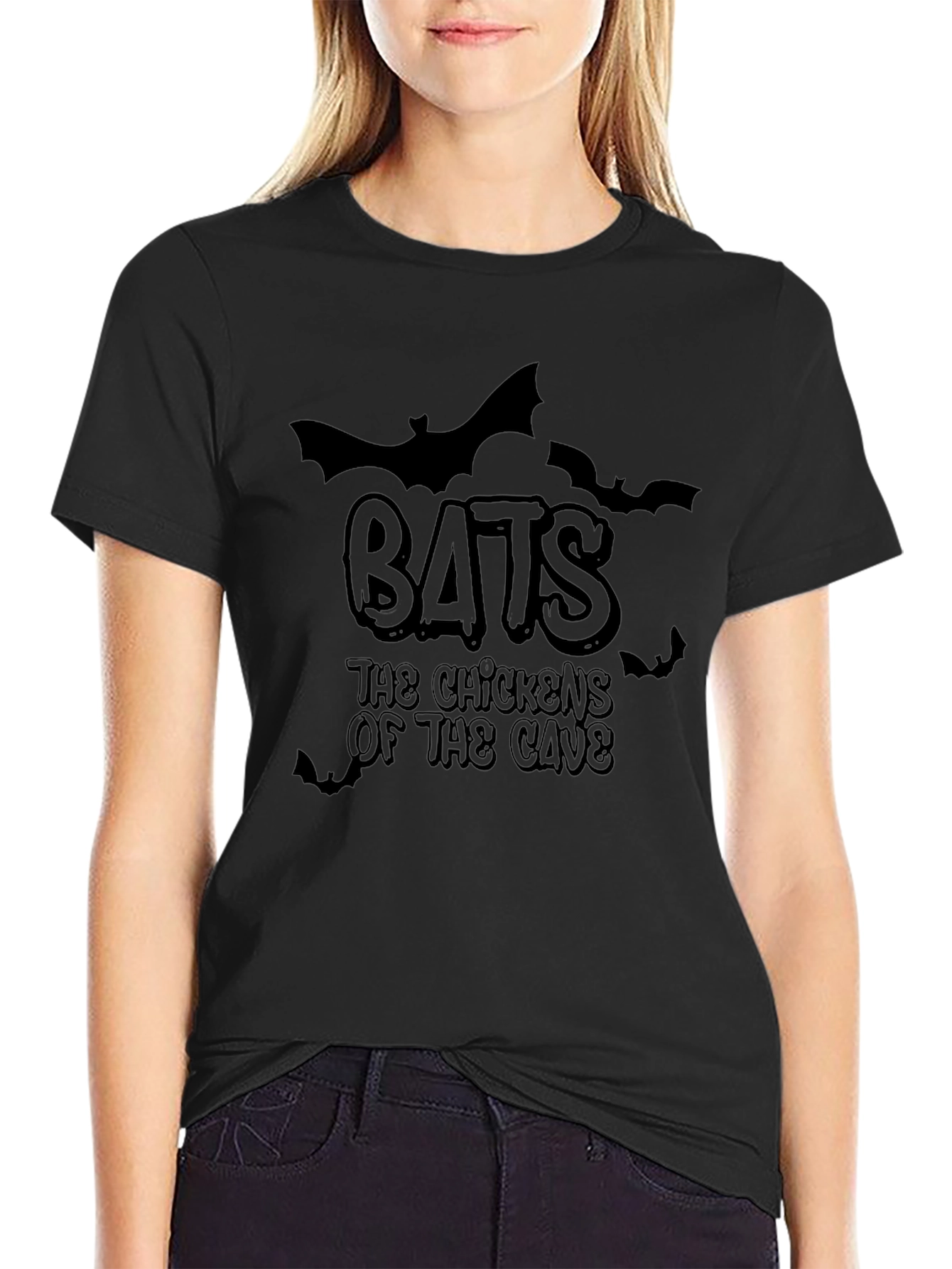 Bats the Chickens of the Cave Black T-Shirt