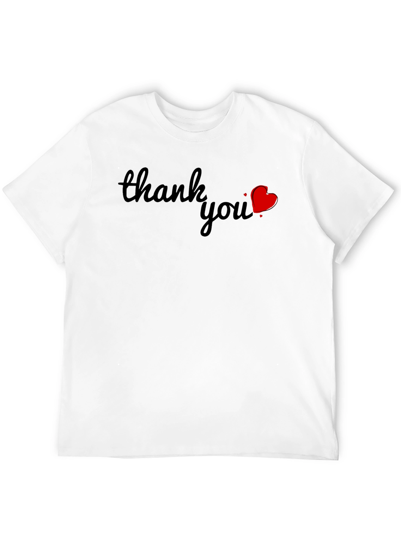 Thank You Heart Graphic Tee - Soft Cotton Blend