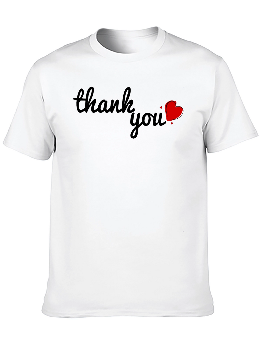 Thank You Heart Graphic Tee - Soft Cotton Blend
