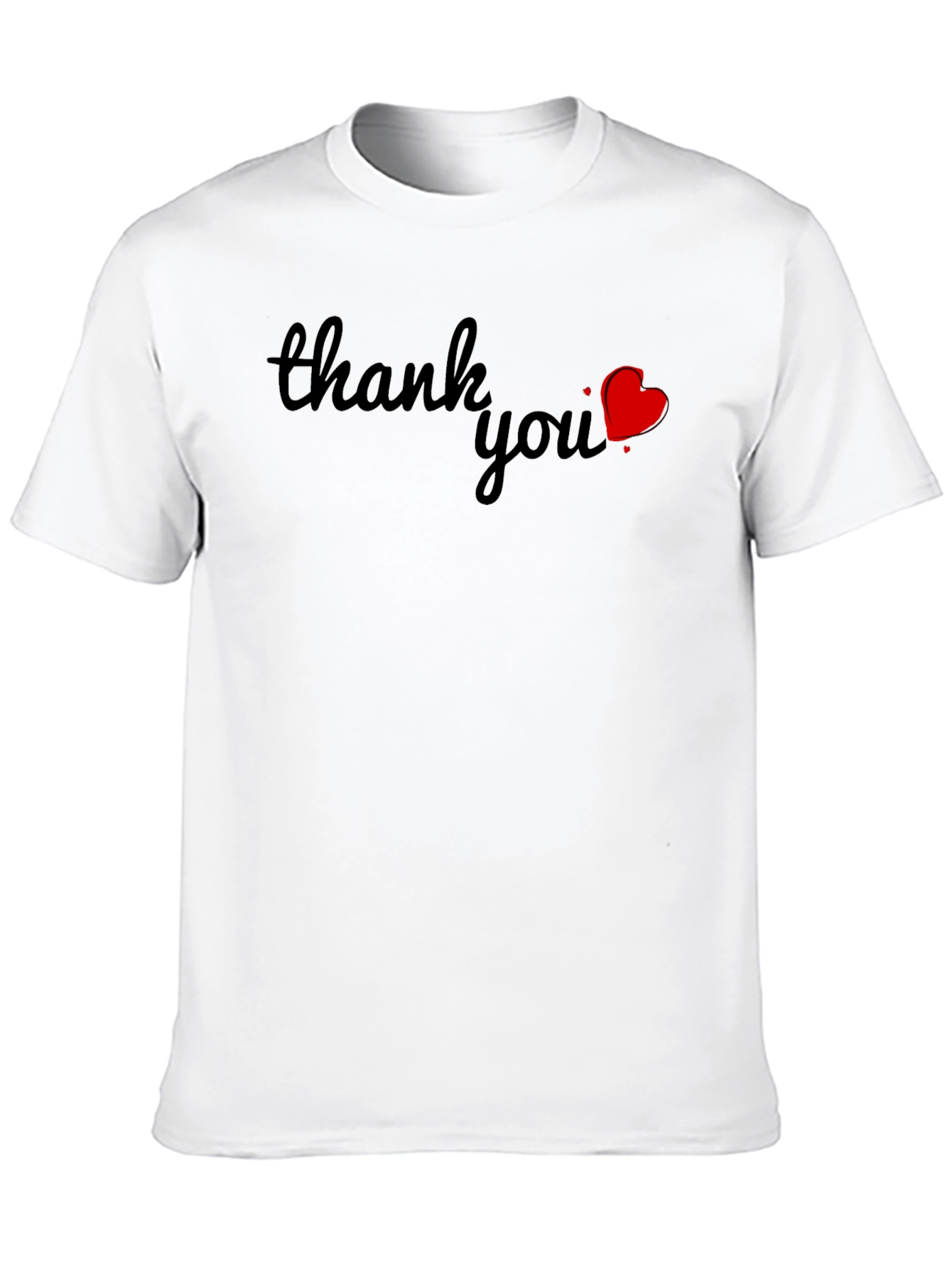 Thank You Heart Graphic Tee - Soft Cotton Blend