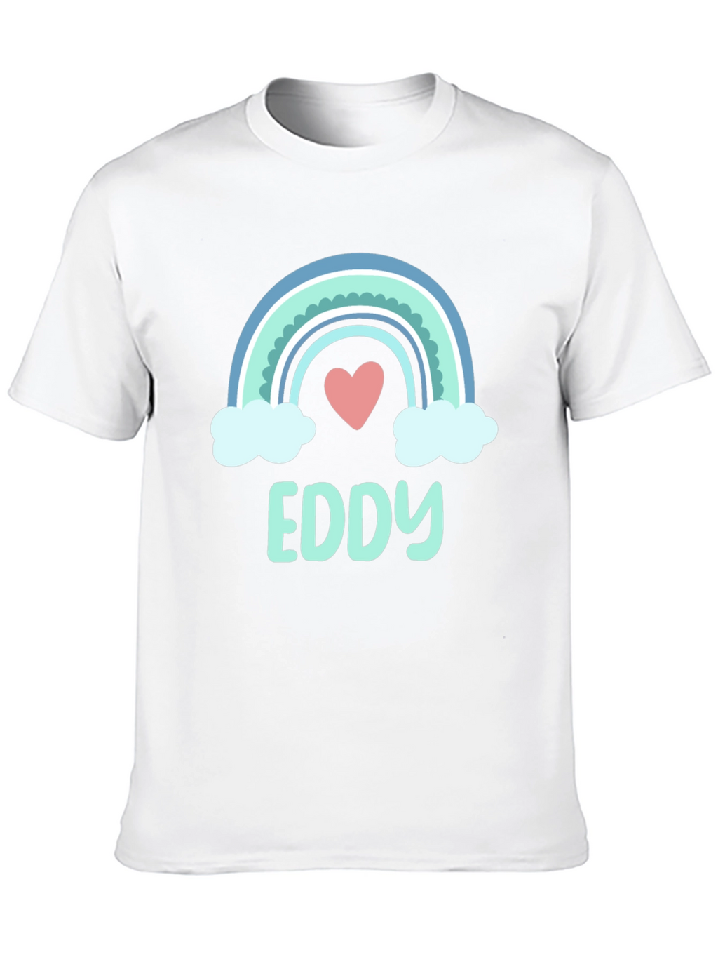 Eddy Rainbow Heart Tee - Custom Name Shirt