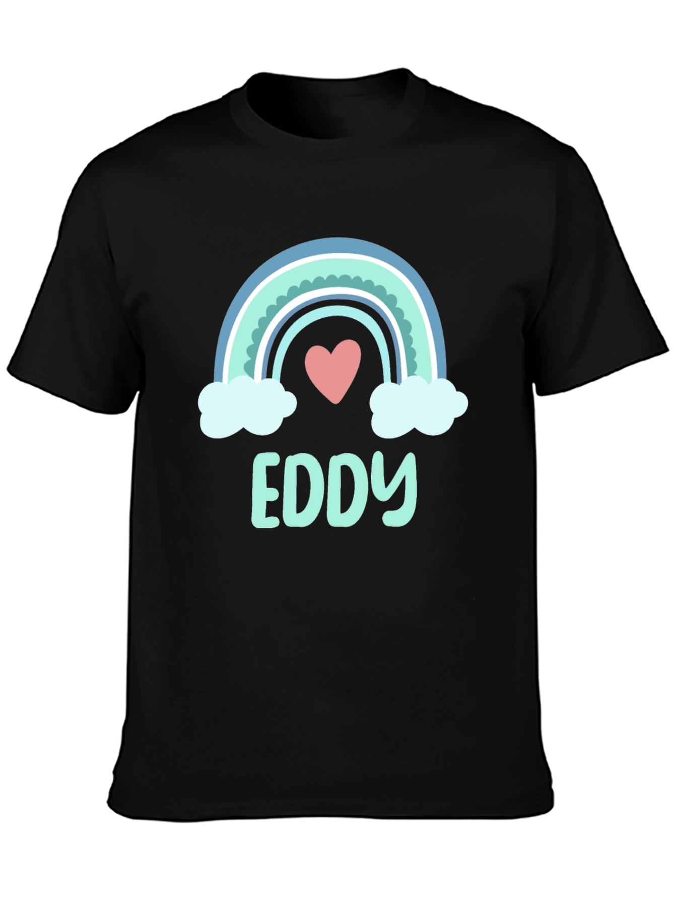 Eddy Rainbow Heart Tee - Custom Name Shirt