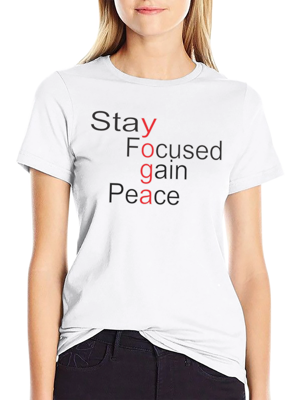 Yoga T-Shirt: Stay Focused Gain Peace Graphic Tee