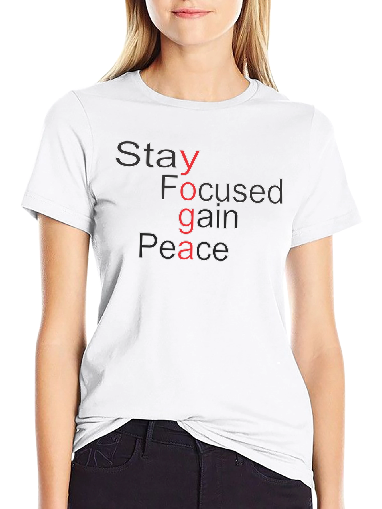 Yoga T-Shirt: Stay Focused Gain Peace Graphic Tee