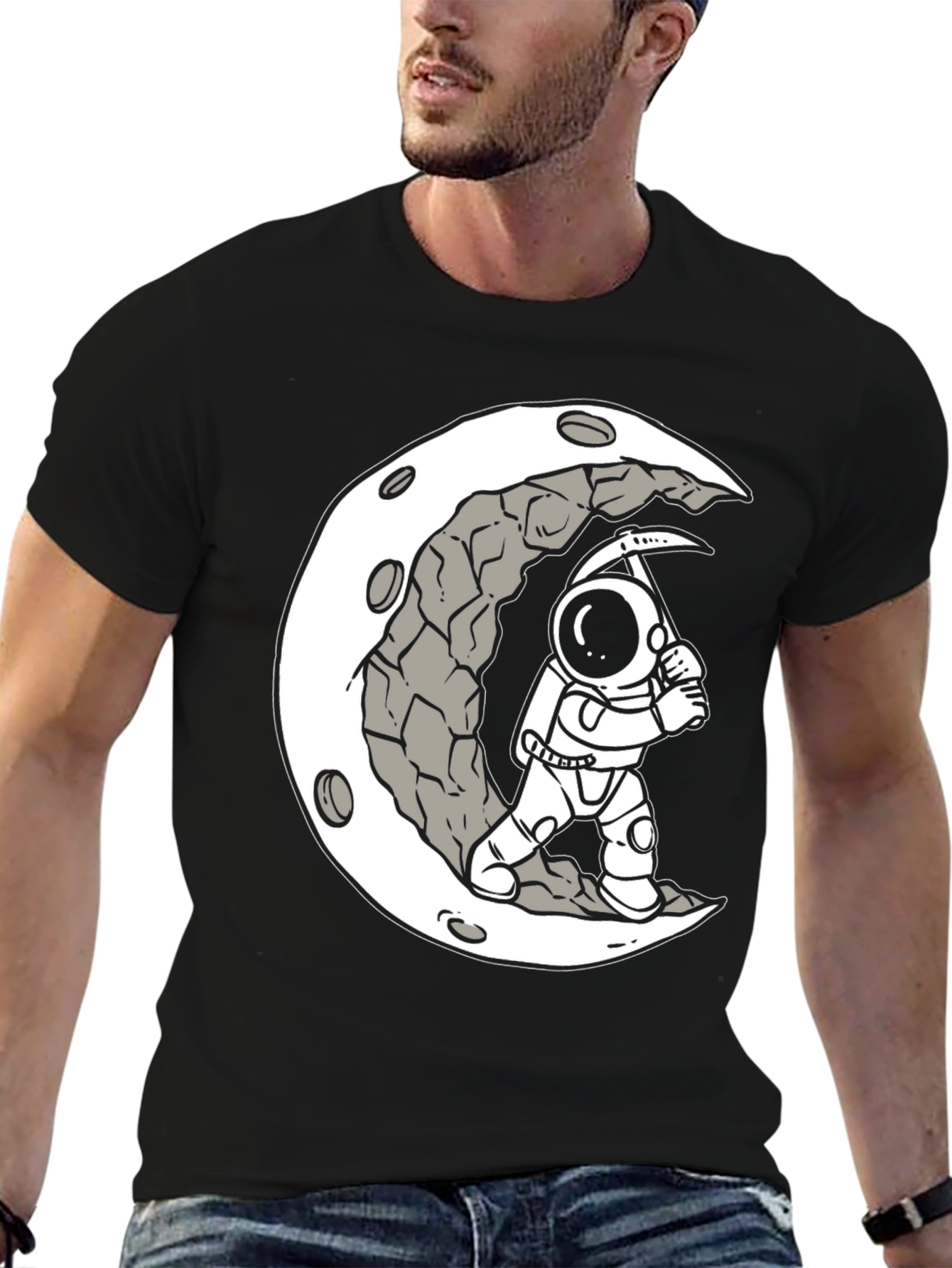 Moon Miner Graphic Tee - Astronaut T-Shirt