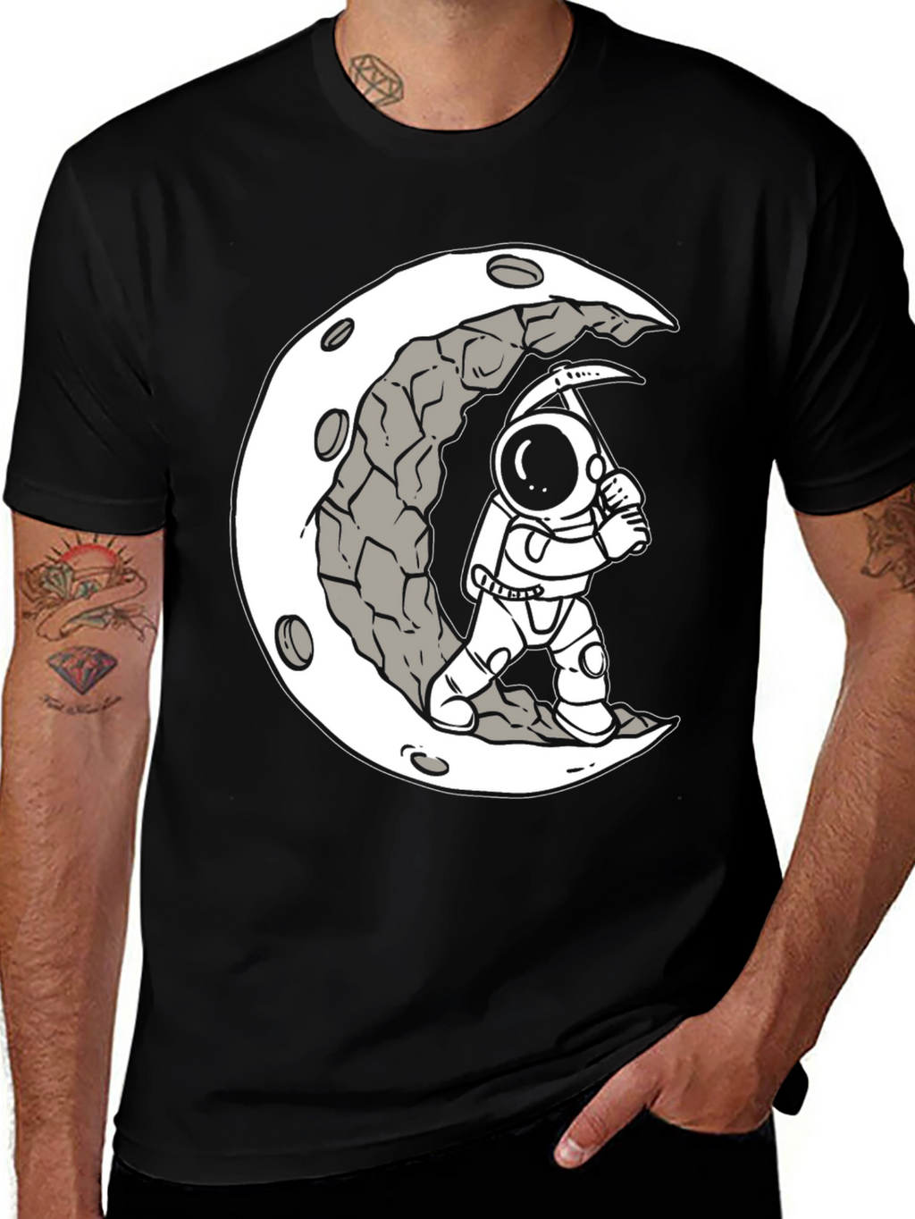Moon Miner Graphic Tee - Astronaut T-Shirt