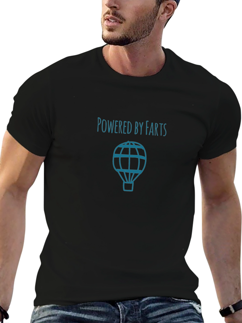 Powered by Farts T-Shirt - Black Graphic Tee