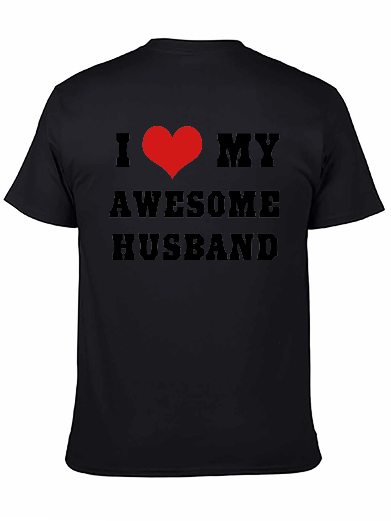 I Heart My Awesome Husband Black T-Shirt