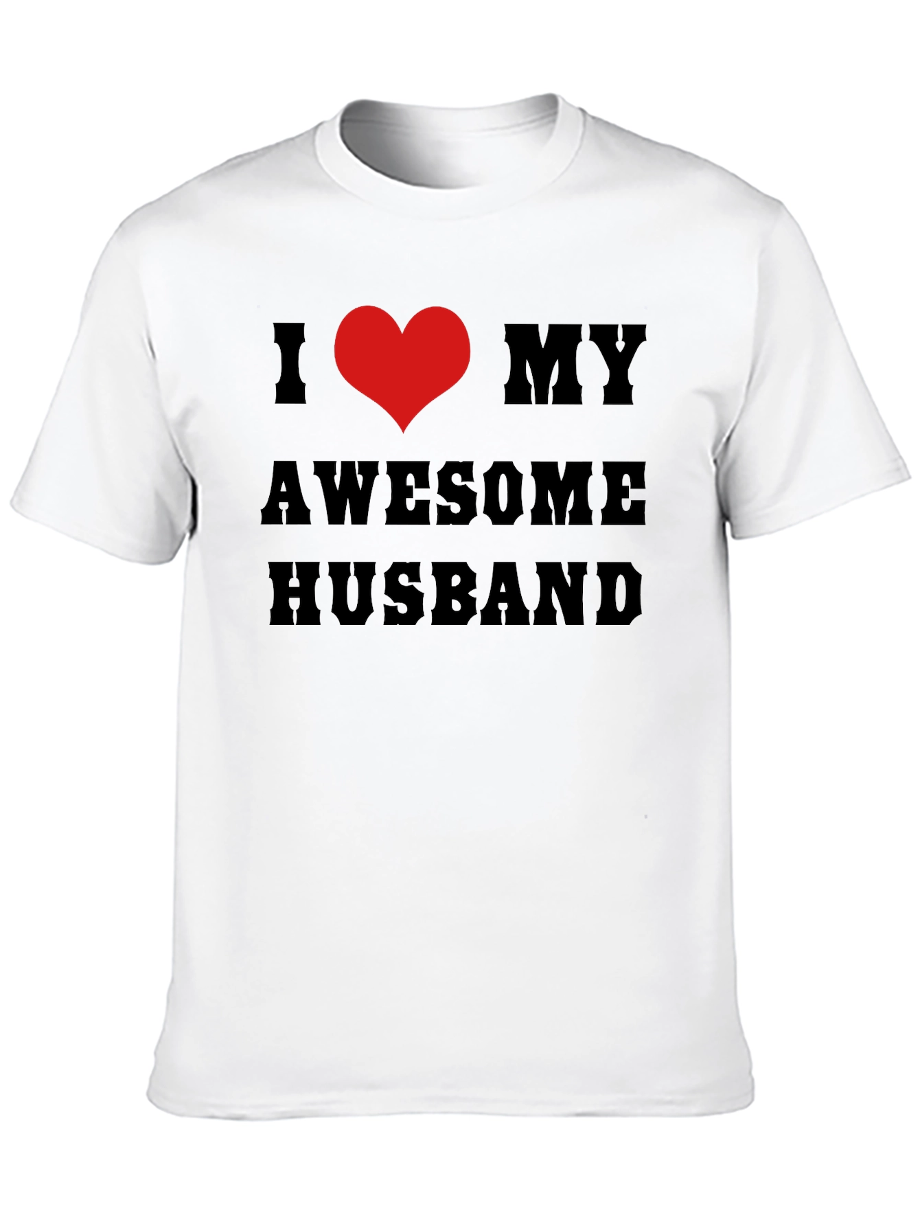 I Heart My Awesome Husband Black T-Shirt