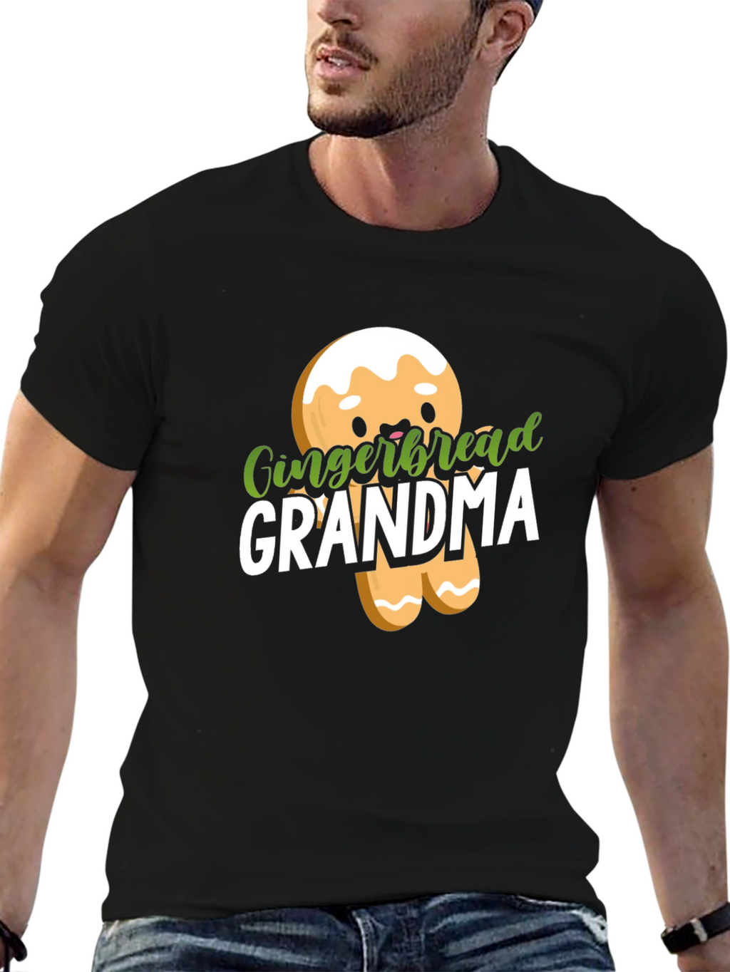 Gingerbread Grandma Black T-Shirt