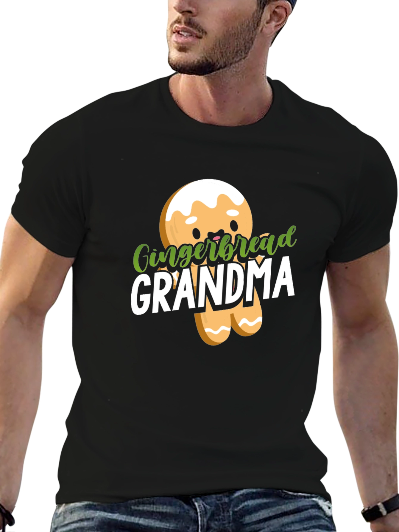 Gingerbread Grandma Black T-Shirt