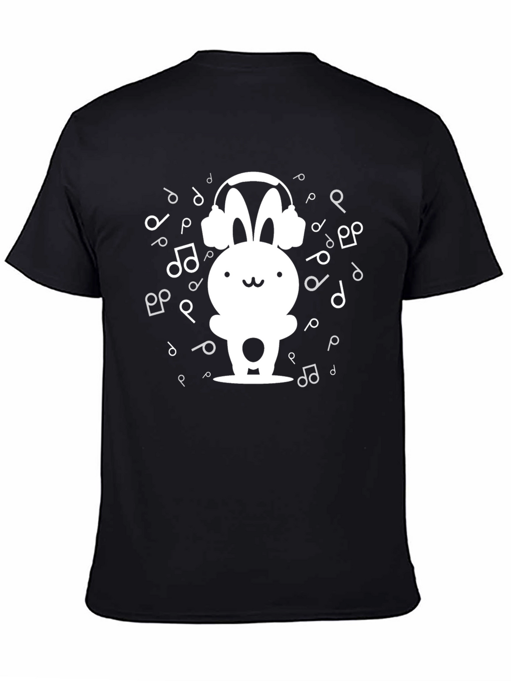 Bunny DJ Graphic Tee - Black Cotton Blend