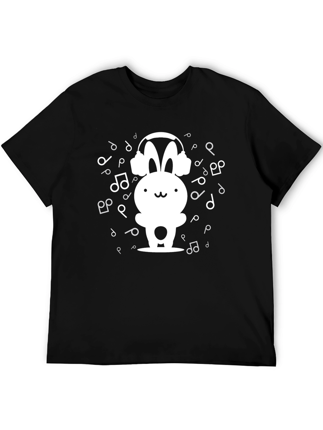 Bunny DJ Graphic Tee - Black Cotton Blend