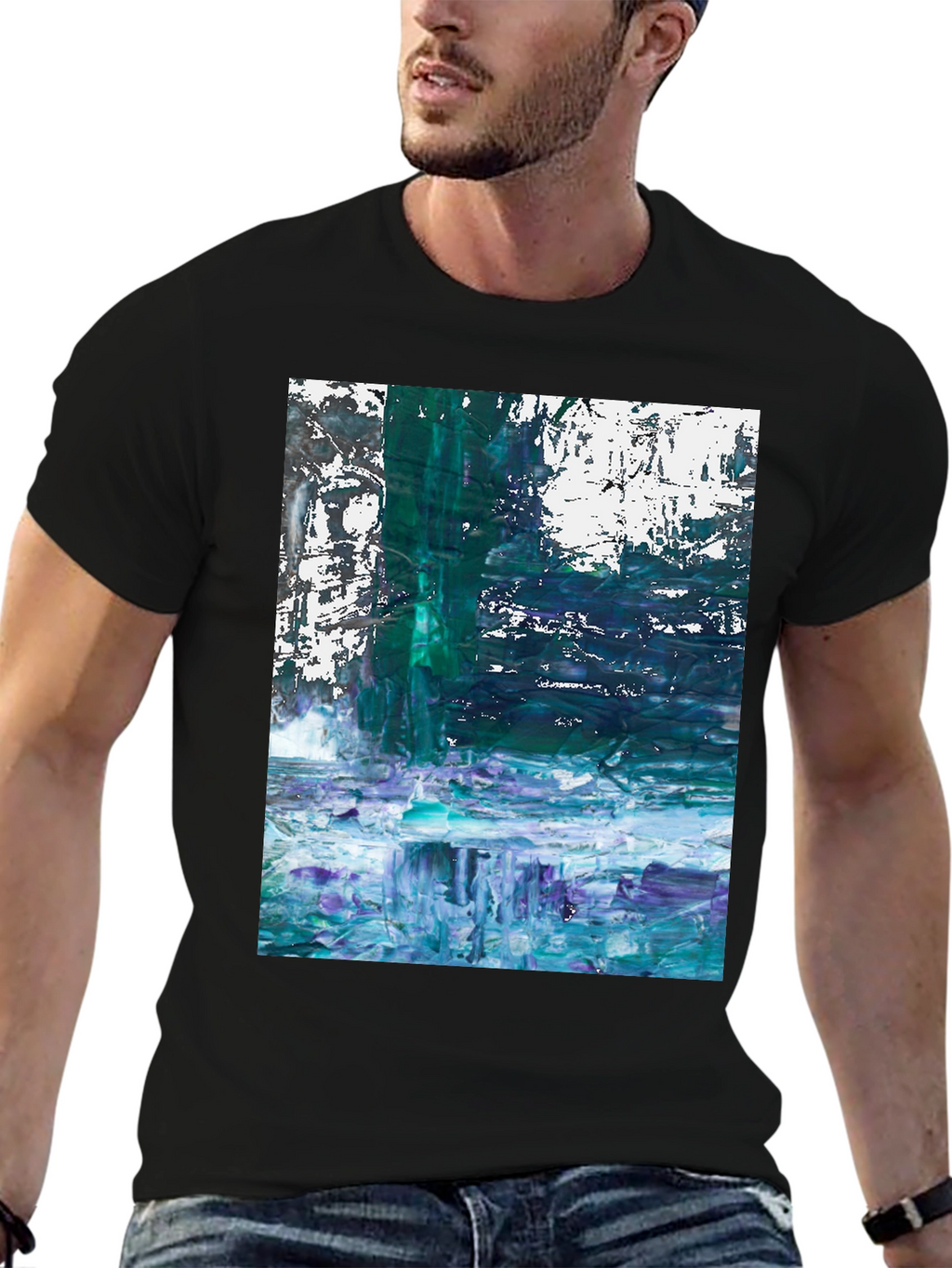 Abstract Art Mens Black T-Shirt
