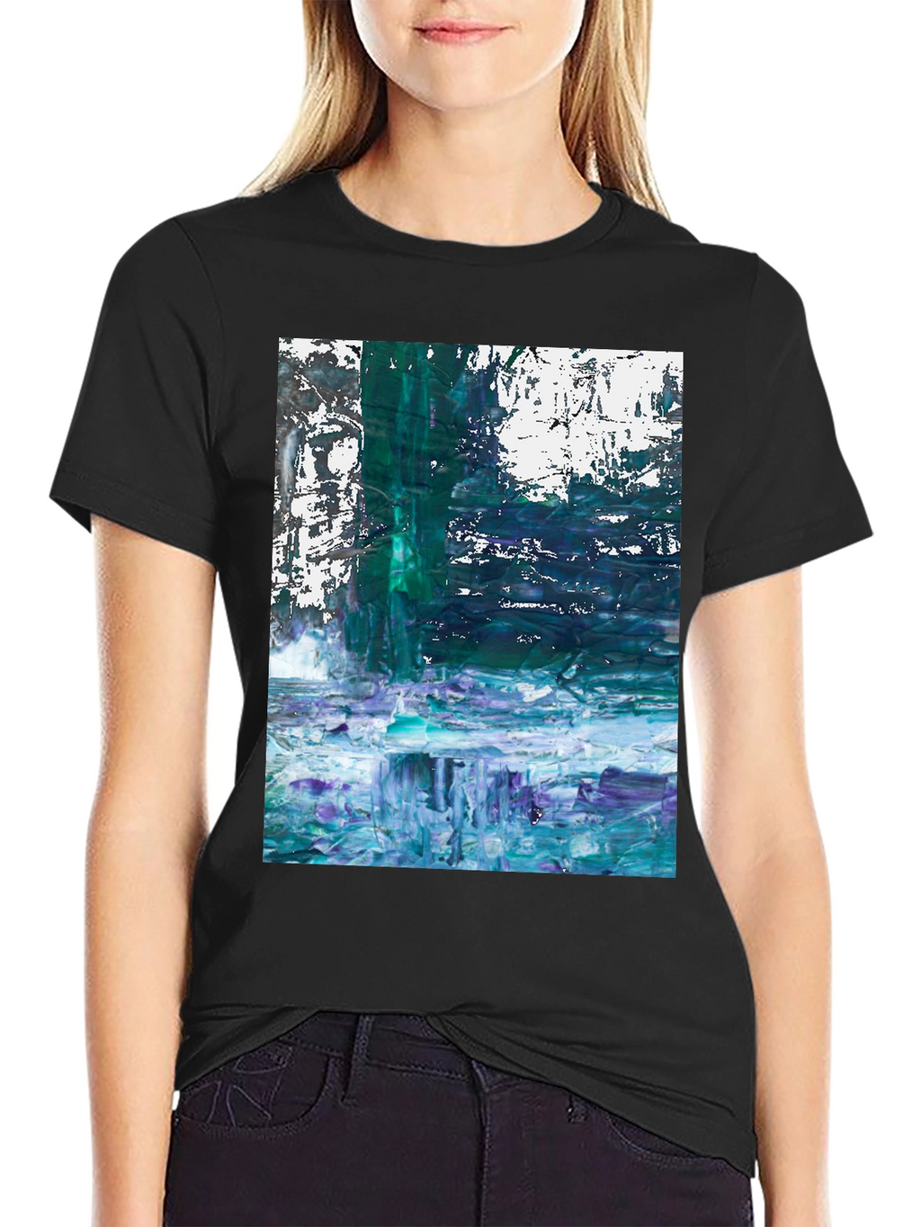 Abstract Art Mens Black T-Shirt