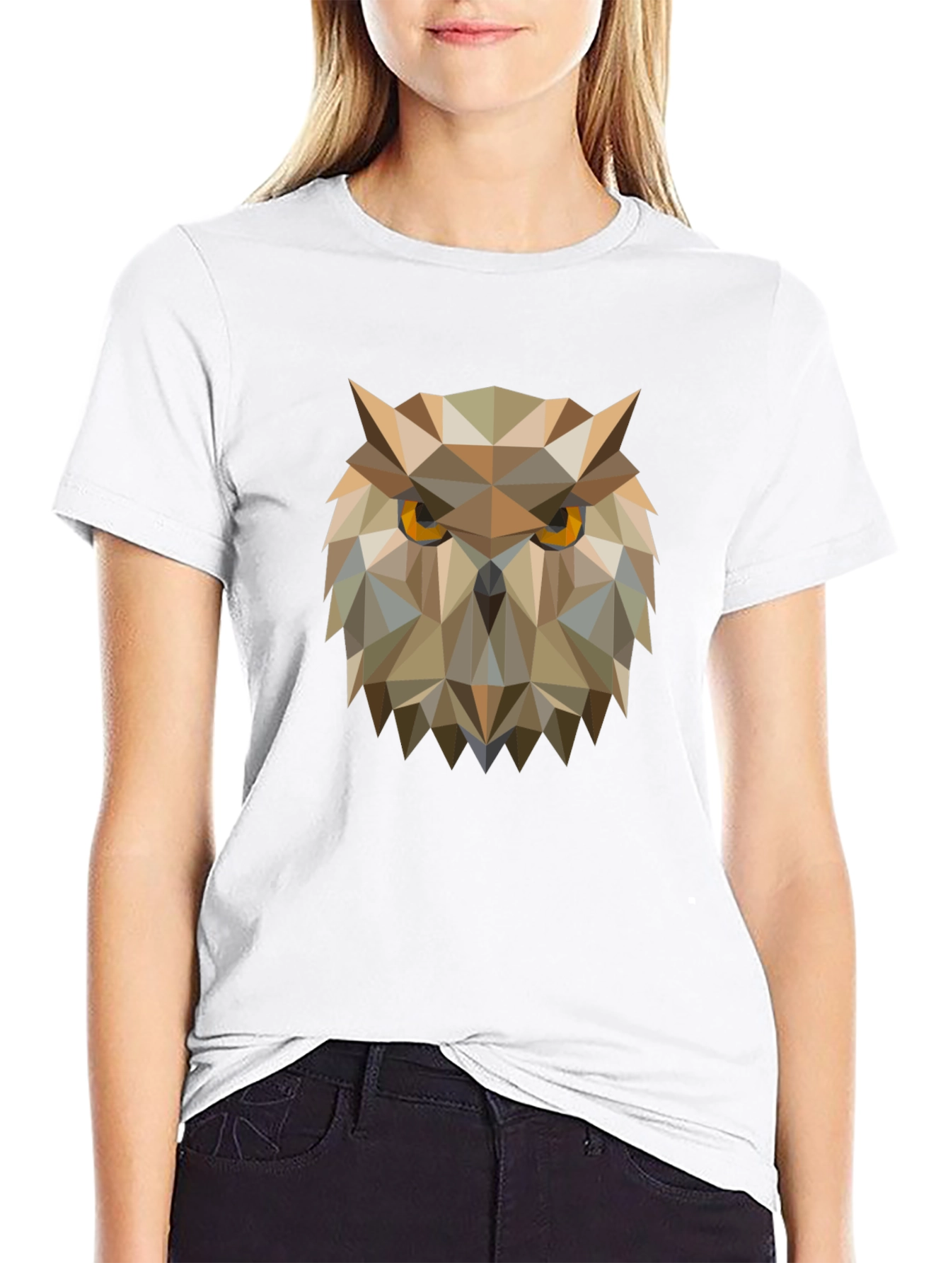 Geometric Owl Graphic Tee - Mens Black T-Shirt