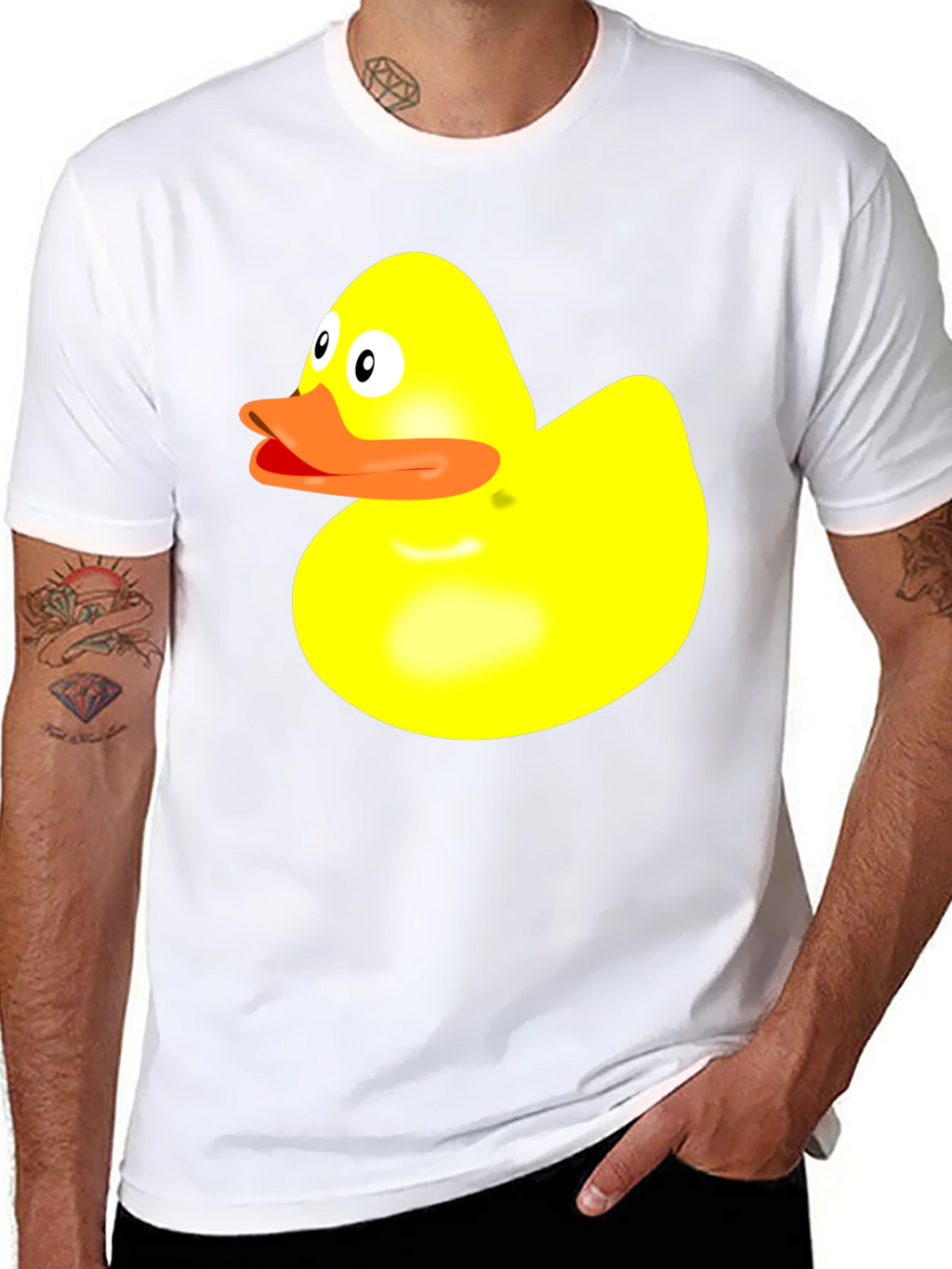 Duck Graphic Tee - Quirky Black Cotton T-Shirt