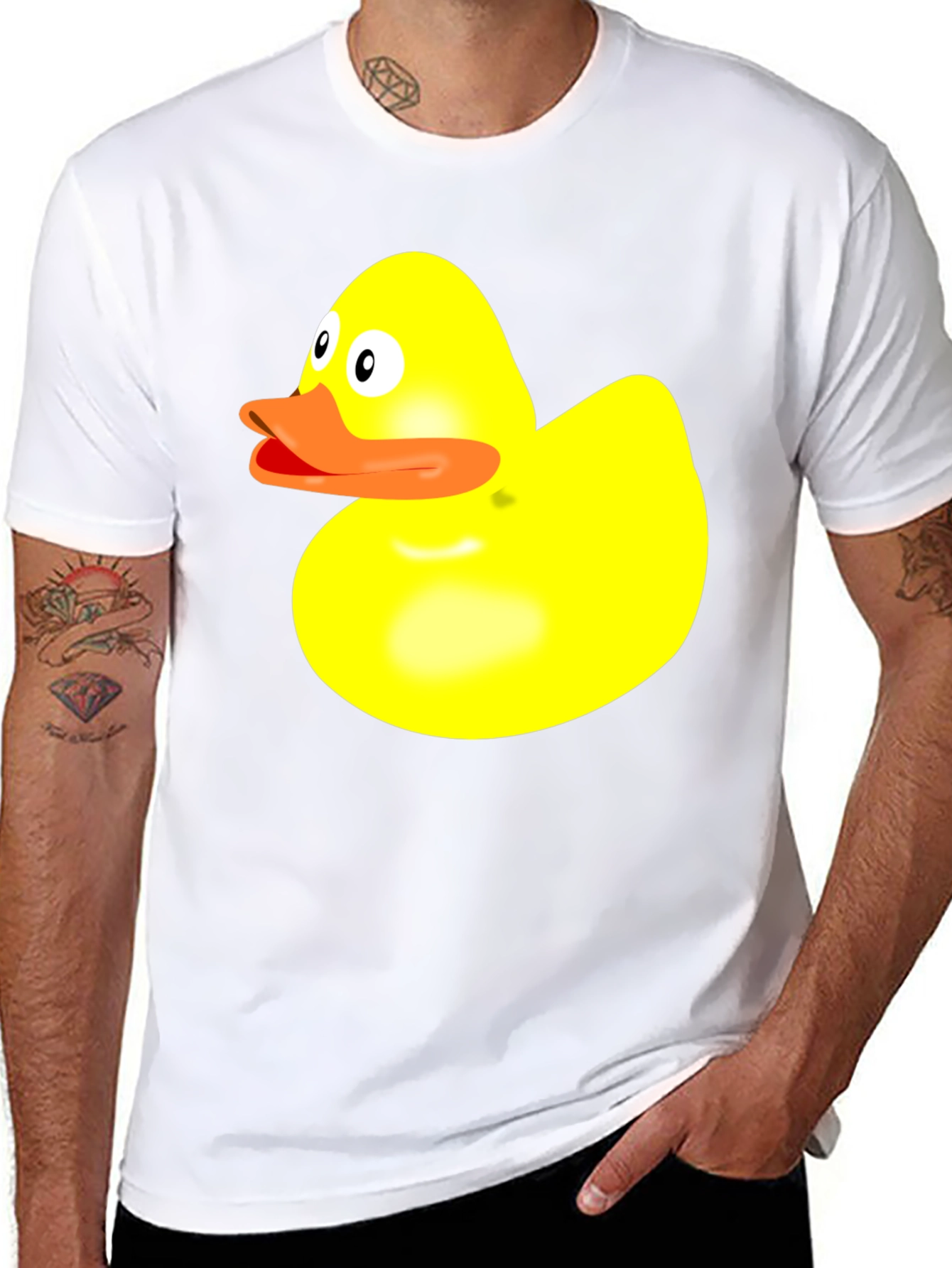 Duck Graphic Tee - Quirky Black Cotton T-Shirt