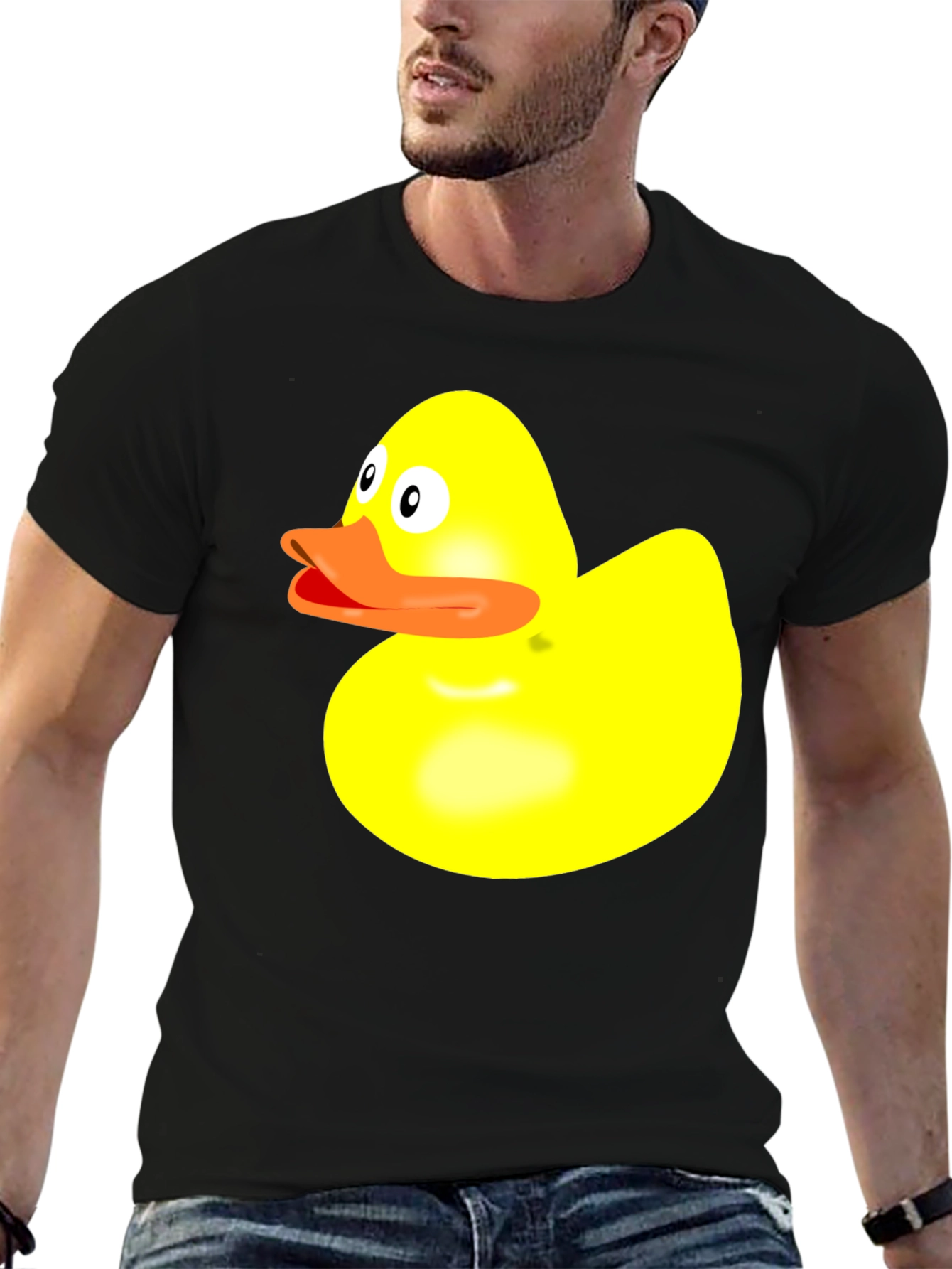 Duck Graphic Tee - Quirky Black Cotton T-Shirt