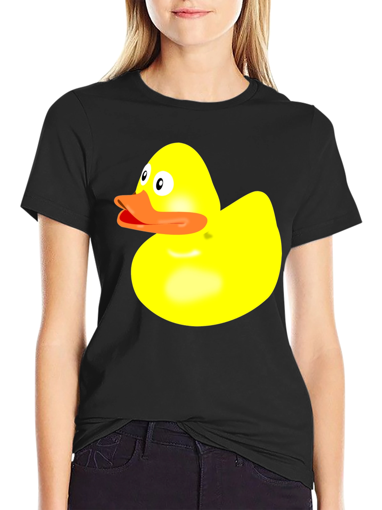 Duck Graphic Tee - Quirky Black Cotton T-Shirt