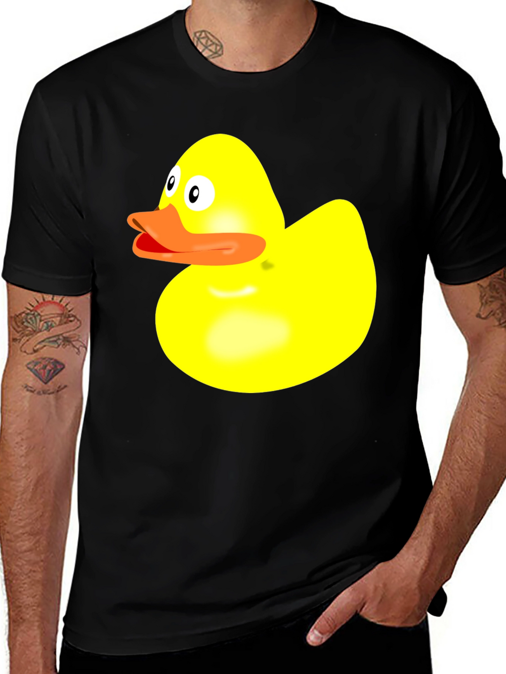 Duck Graphic Tee - Quirky Black Cotton T-Shirt