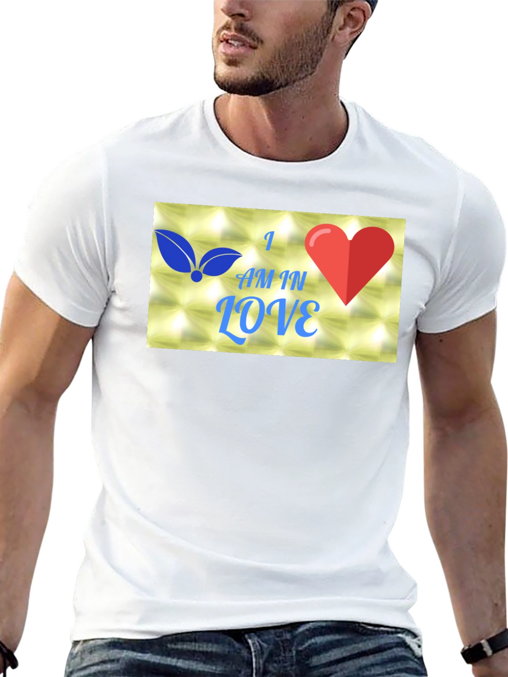 I Am In Love Graphic Black T-Shirt