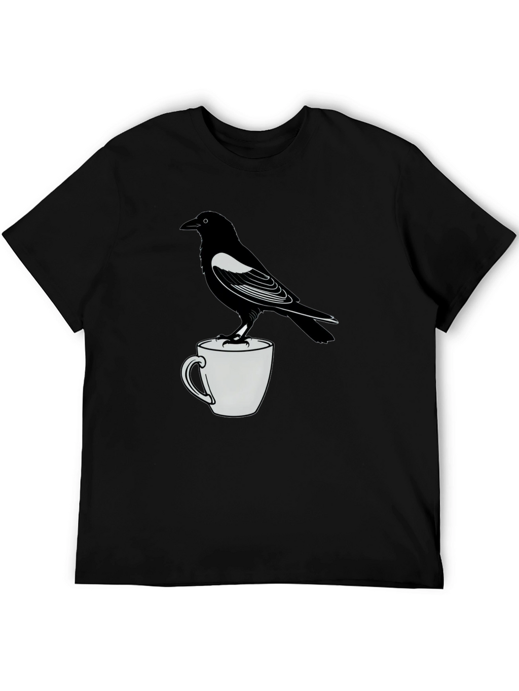 Raven On Mug Graphic T-Shirt