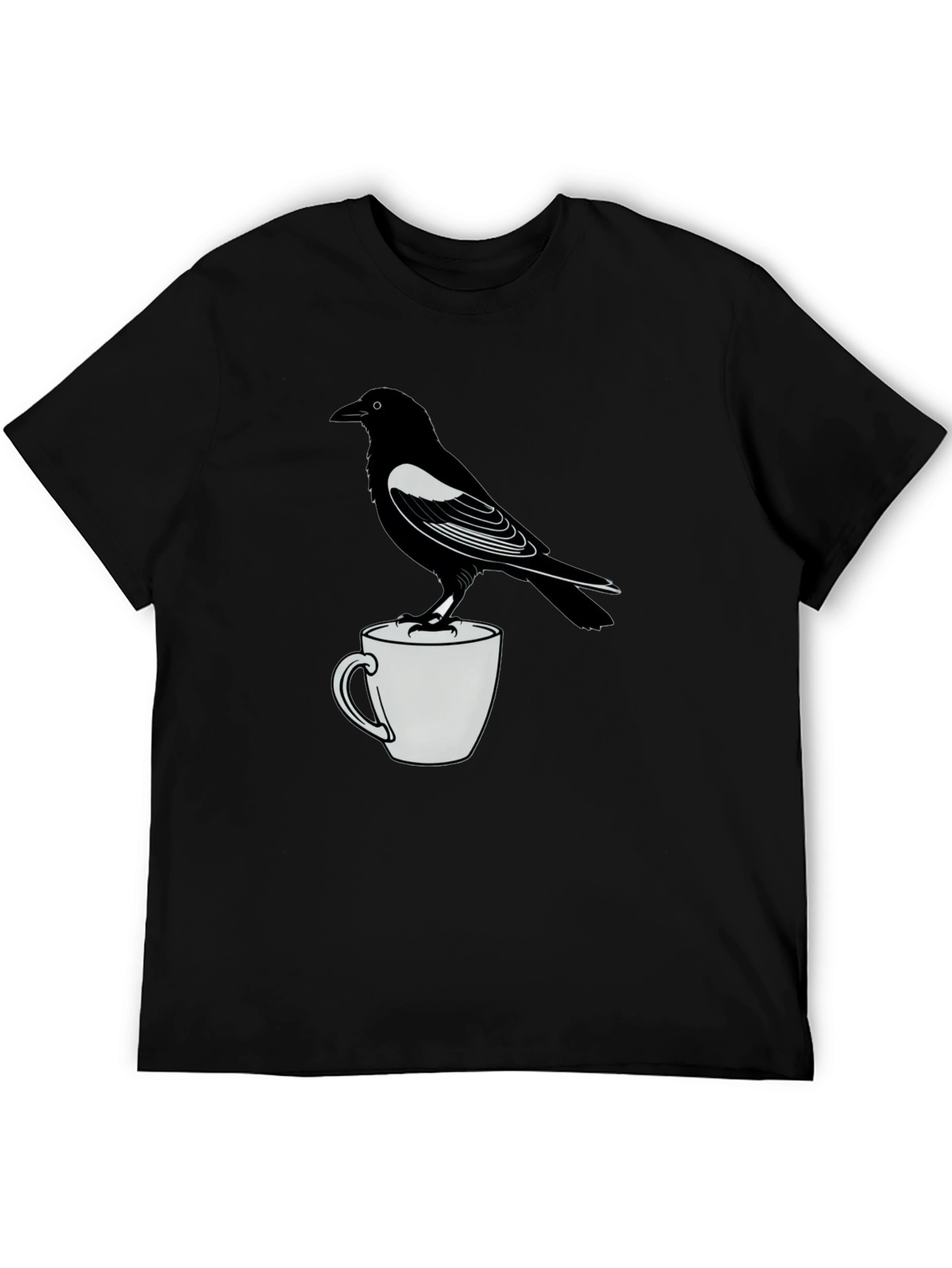 Raven On Mug Graphic T-Shirt
