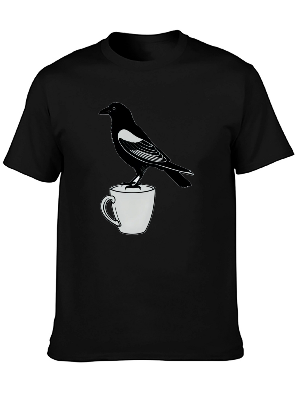 Raven On Mug Graphic T-Shirt