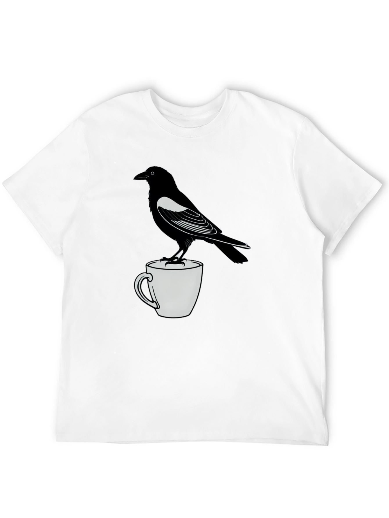 Raven On Mug Graphic T-Shirt