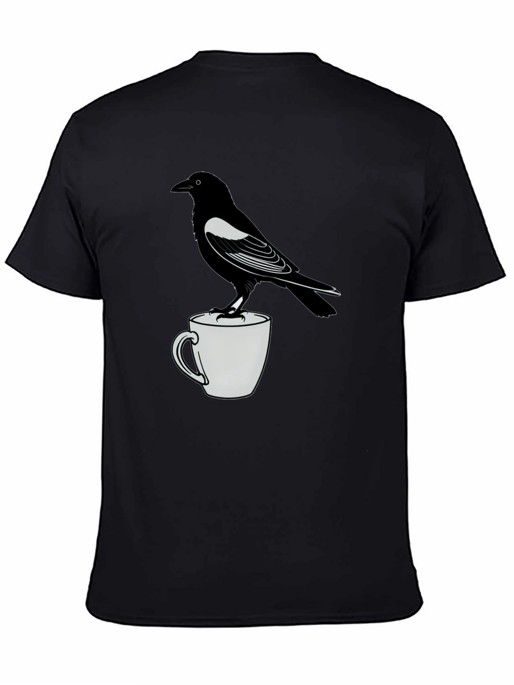 Raven On Mug Graphic T-Shirt