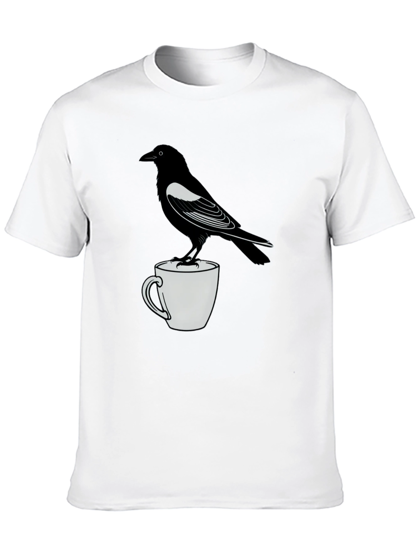 Raven On Mug Graphic T-Shirt