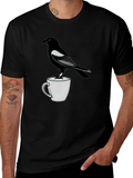 Raven On Mug Graphic T-Shirt