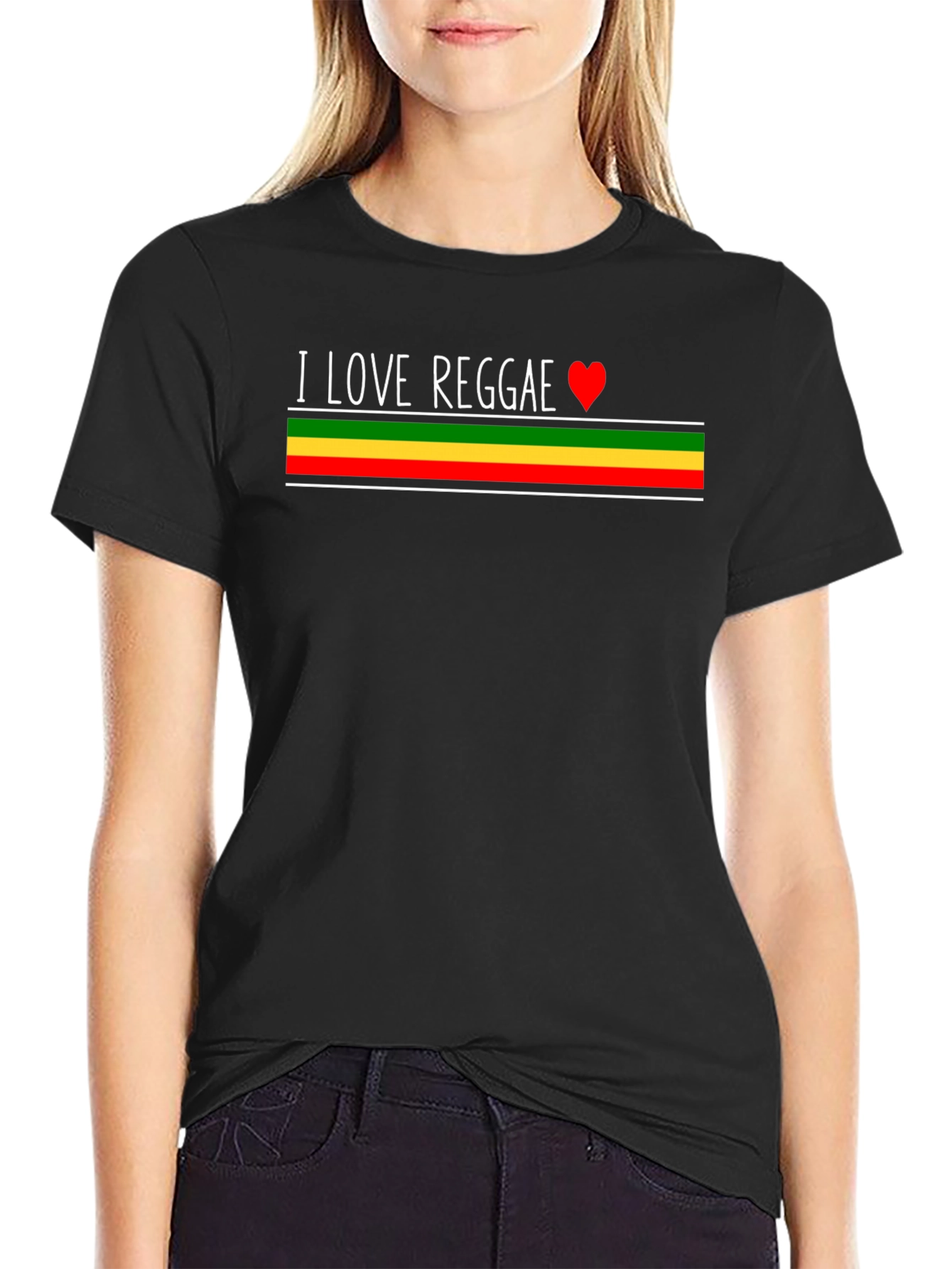 I Love Reggae T-Shirt - Rasta Colors Design
